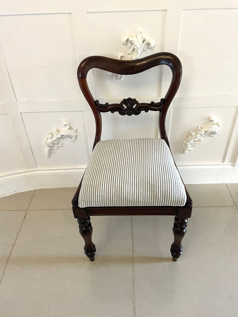 Set of 4 Antique Victorian Quality Mahogany Dining Chairs - Image 5